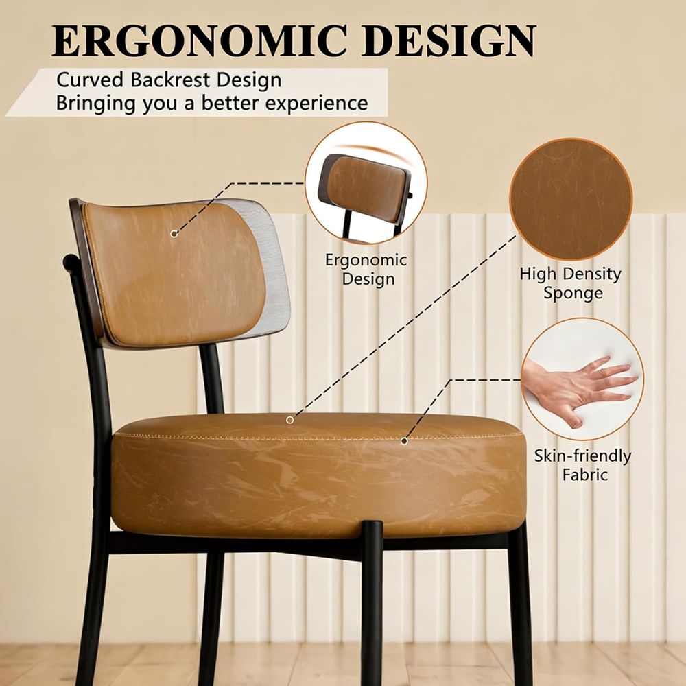 Brown Bar Stools Set o 3, Leat – Home Bar And Counter recenzja i cena