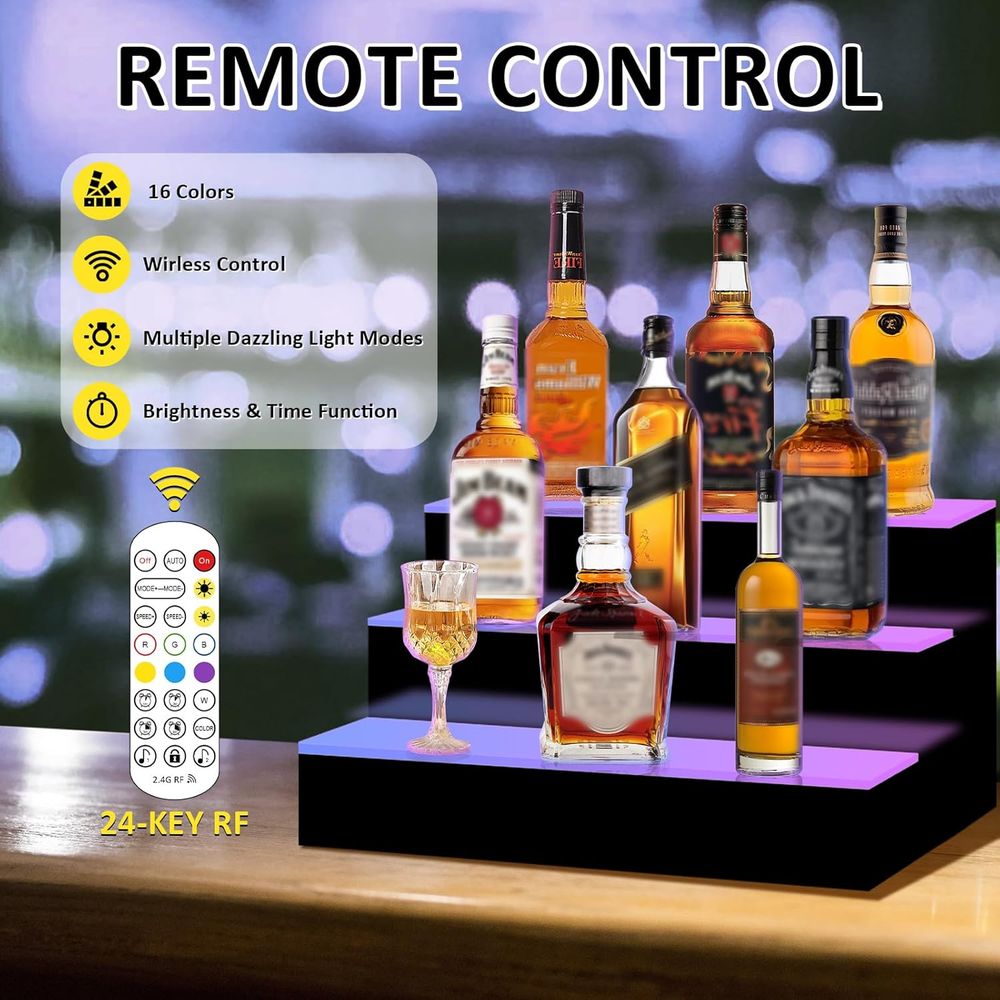 16 Inch 3 Step LED Lighted Liq – Home Bar Shelves recenzja i cena
