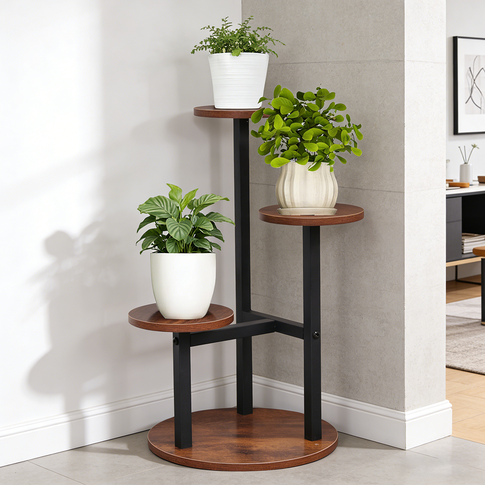 3-Tier Rustic Wood & Metal Pla – Home Bar Shelves recenzja i cena