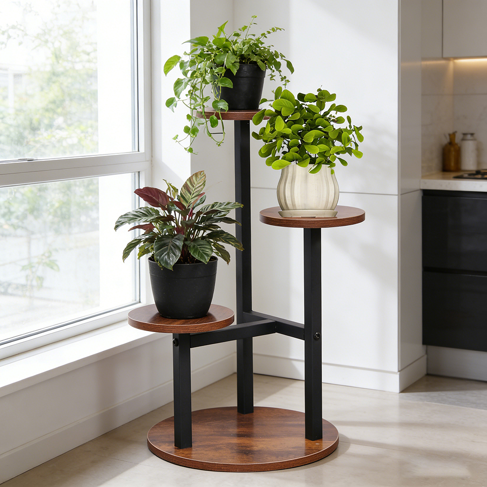 3-Tier Rustic Wood & Metal Pla – Home Bar Shelves recenzja i cena