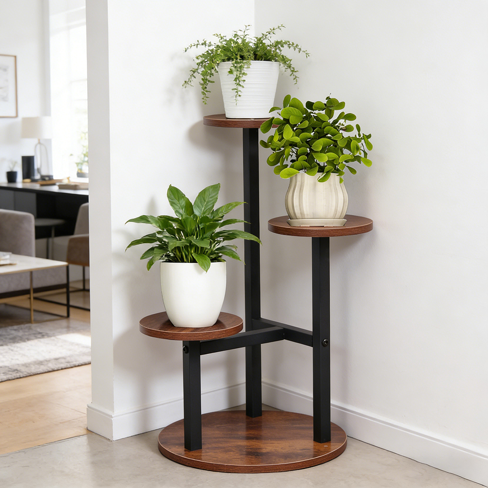 3-Tier Rustic Wood & Metal Pla – Home Bar Shelves recenzja i cena