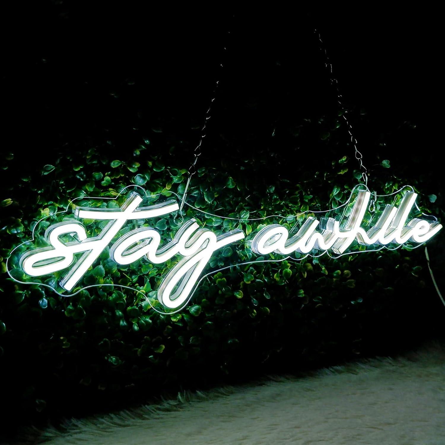 Stay Awhile Neon Signs USB Dim – Home Bar Signs recenzja i cena