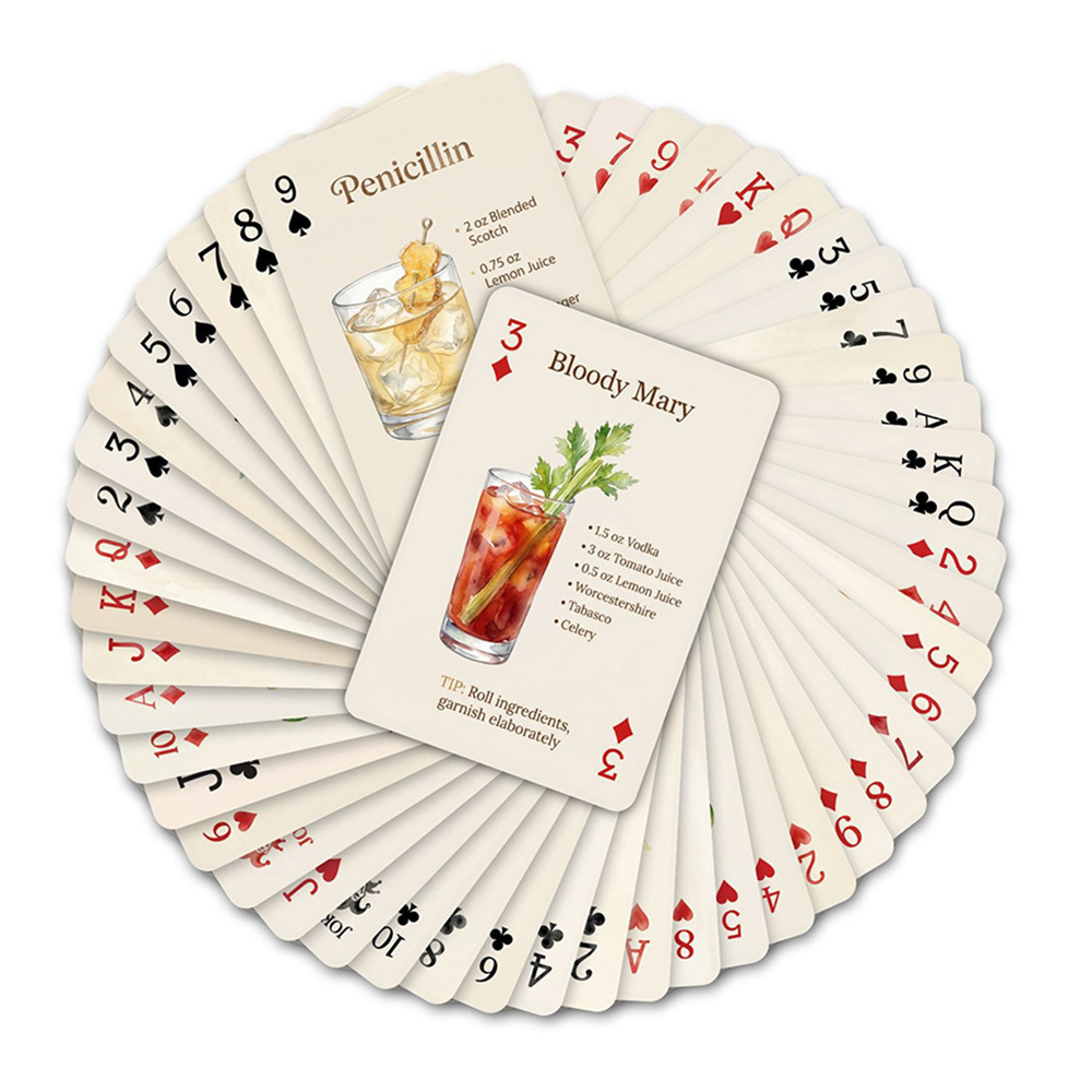 54pcs Cocktail Recipes Playing – Cocktail Recipe Book recenzja i cena