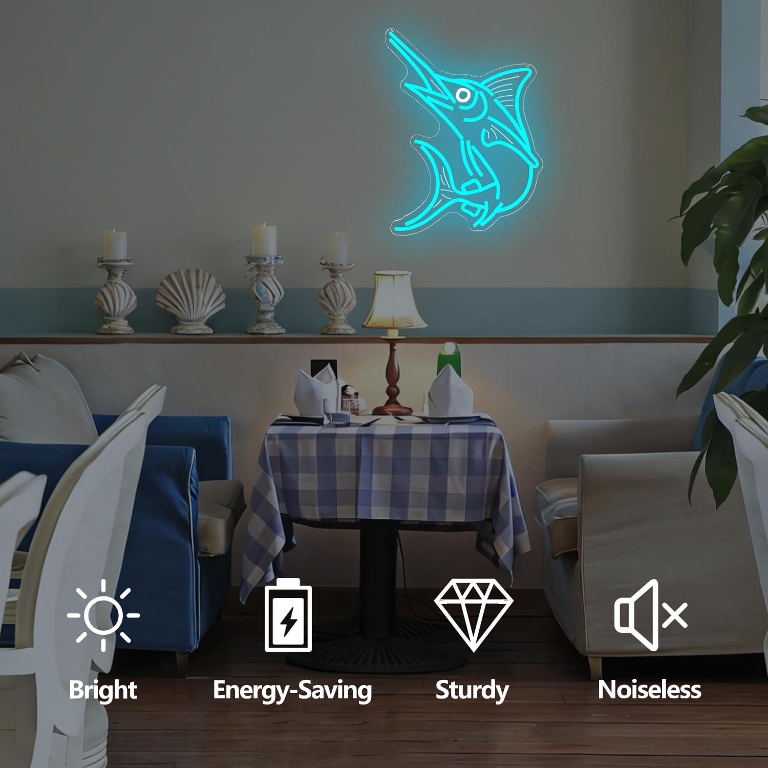 Marlin Fish Neon Sign Deep Sea – Home Bar Signs recenzja i cena