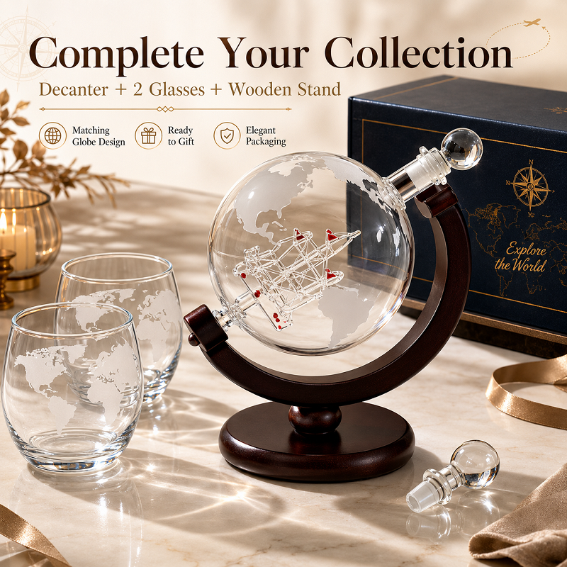 Globe Whiskey Decanter Set wit – Decanter Globe Set recenzja i cena