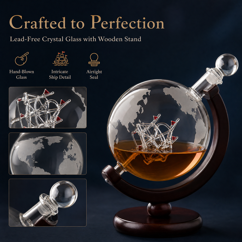 Globe Whiskey Decanter Set wit – Decanter Globe Set recenzja i cena