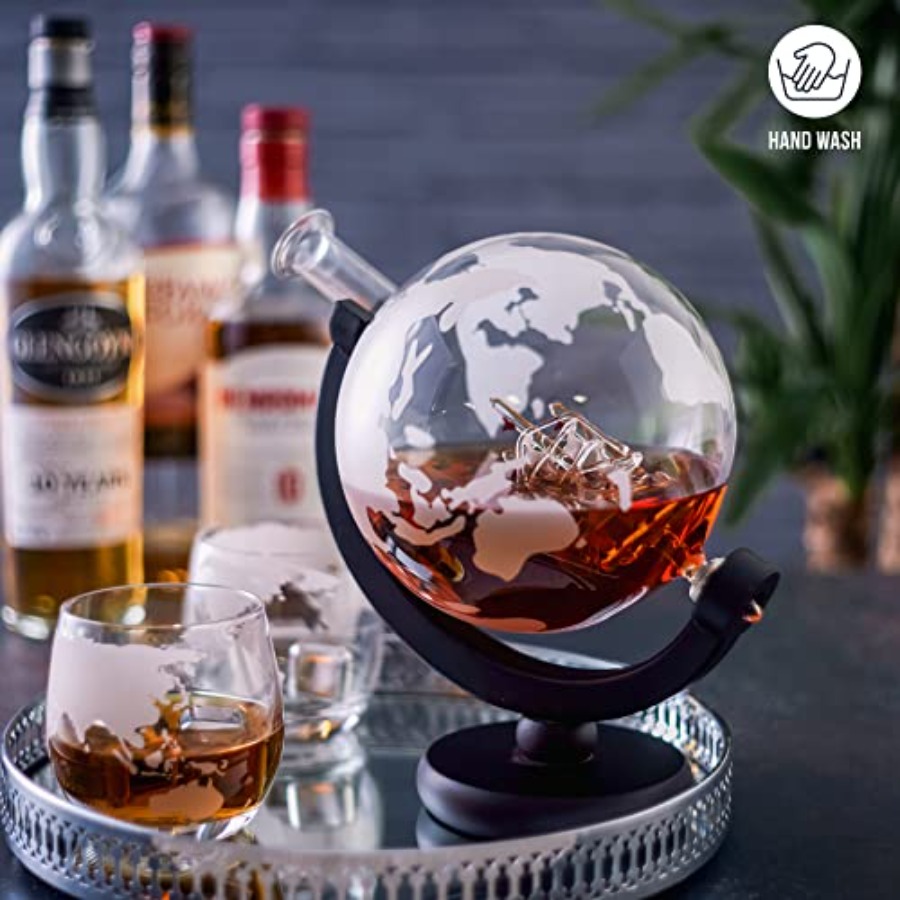 Oak Steel - 50 Oz Globe Whiske – Decanter Globe Set recenzja i cena
