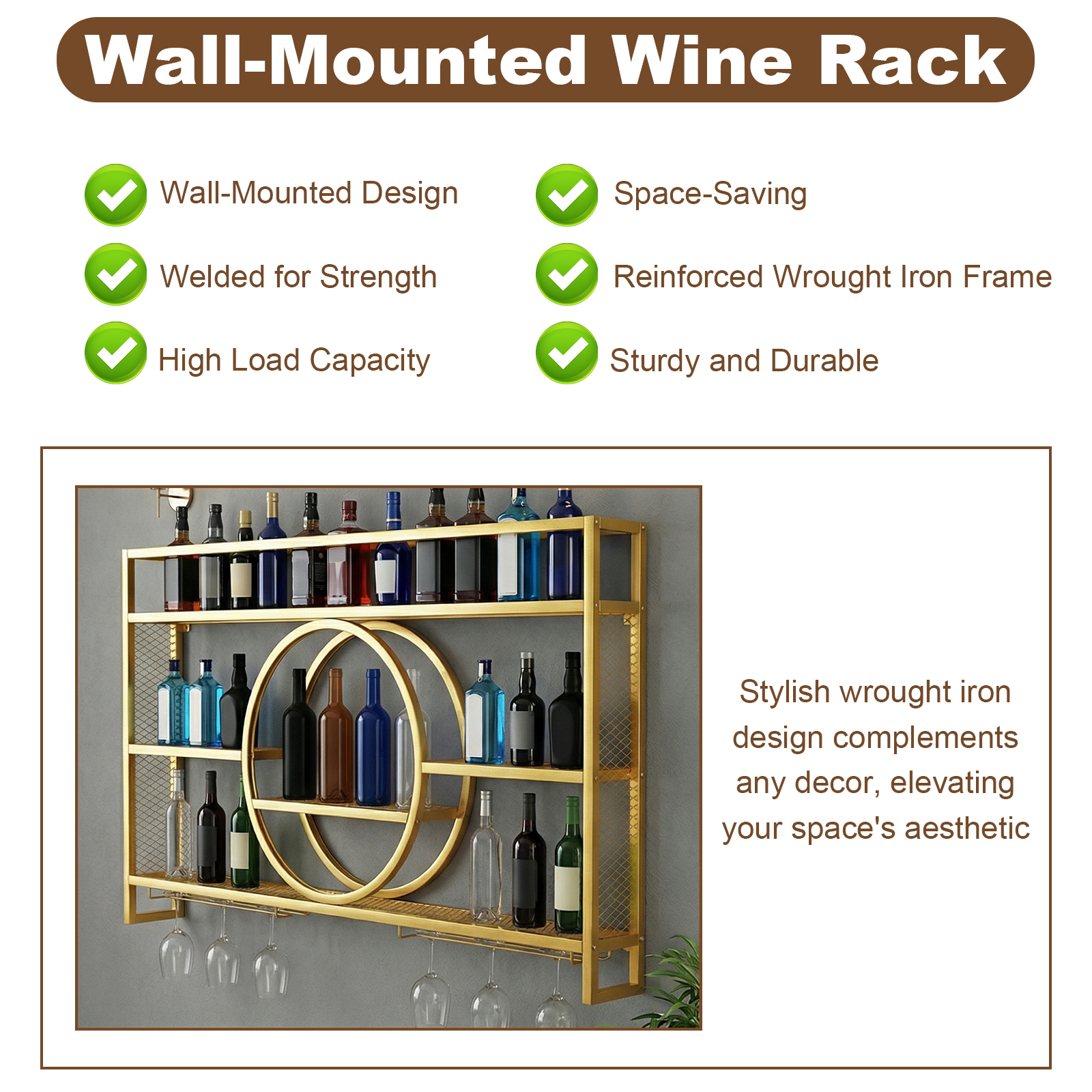 Wine Glass Rack Floating Bar S – Home Bar Shelves recenzja i cena