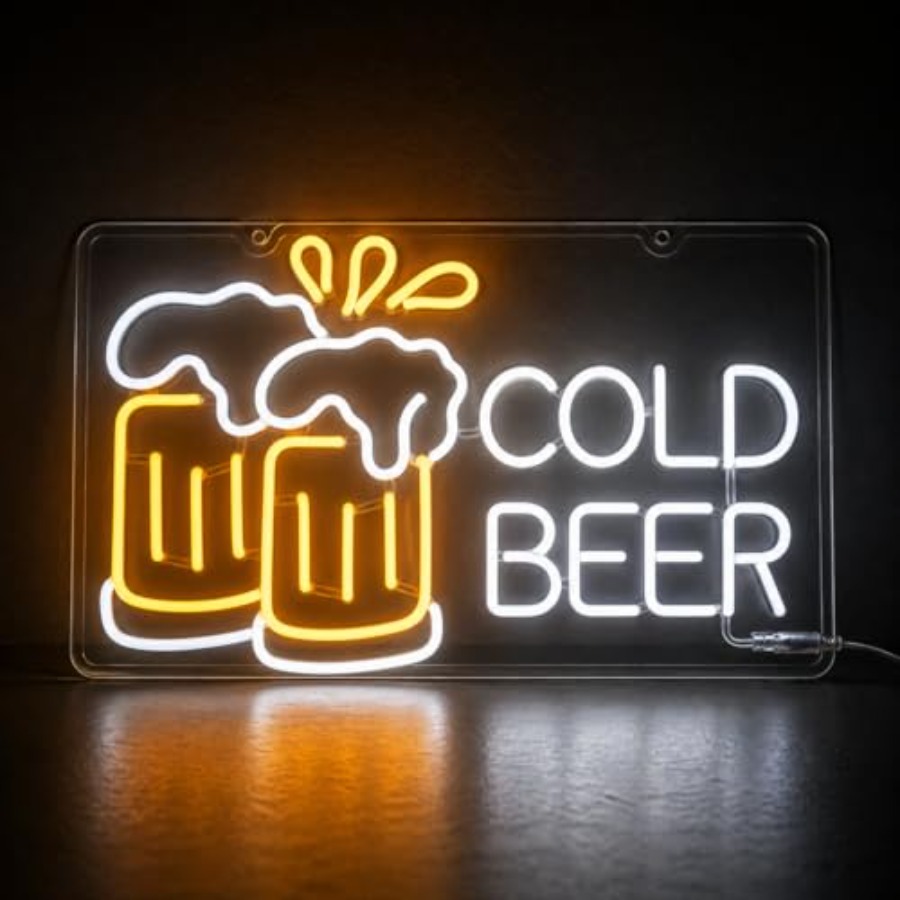 Cold Beer Neon Sign for Busine – Home Bar Signs recenzja i cena