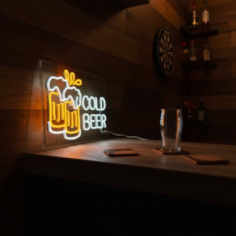 Cold Beer Neon Sign for Busine – Home Bar Signs recenzja i cena