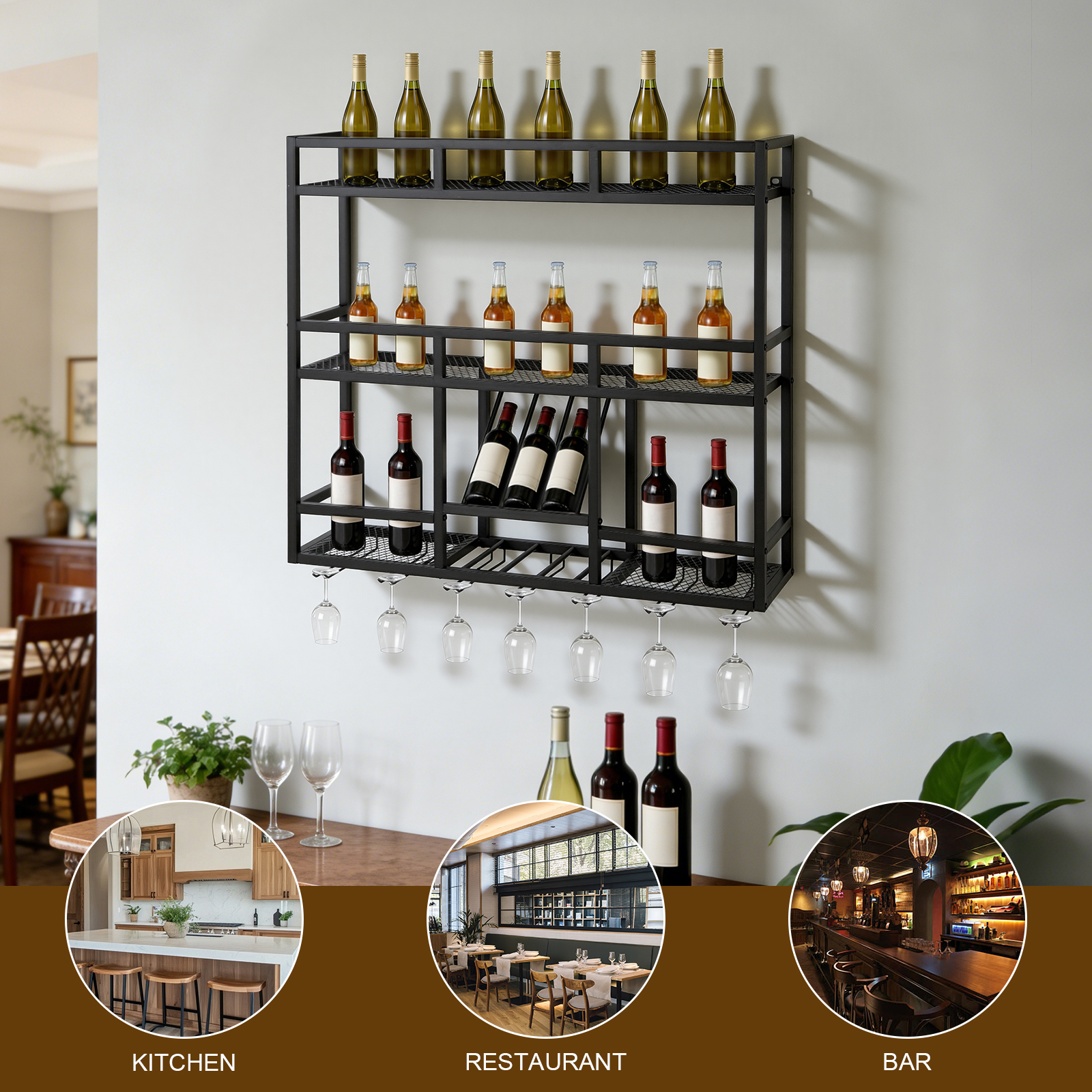 3 Tiers Bar Liquor Bottle Disp – Home Bar Shelf recenzja i cena