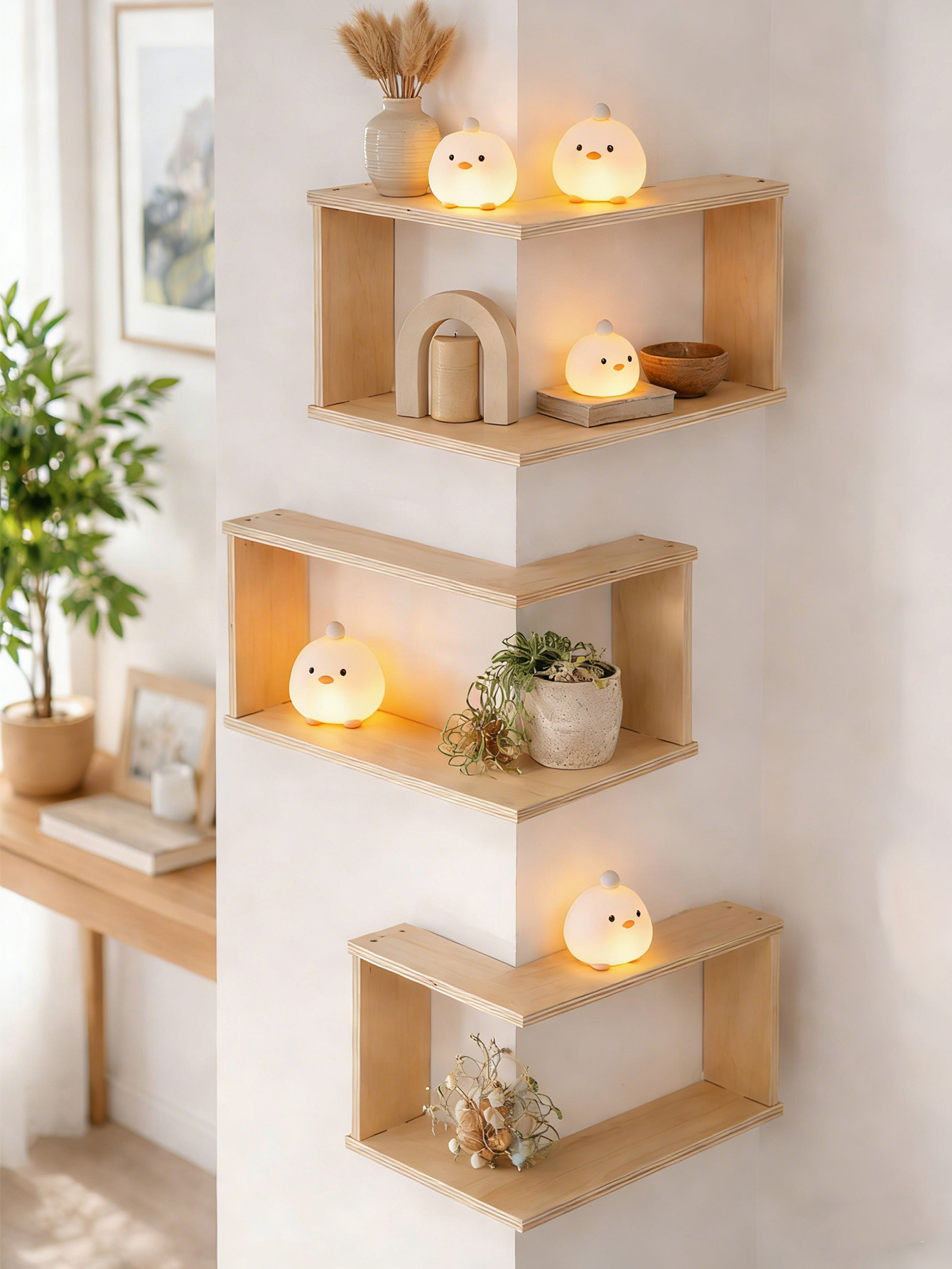 Corner Floating Wooden Shelves – Home Bar Shelves recenzja i cena