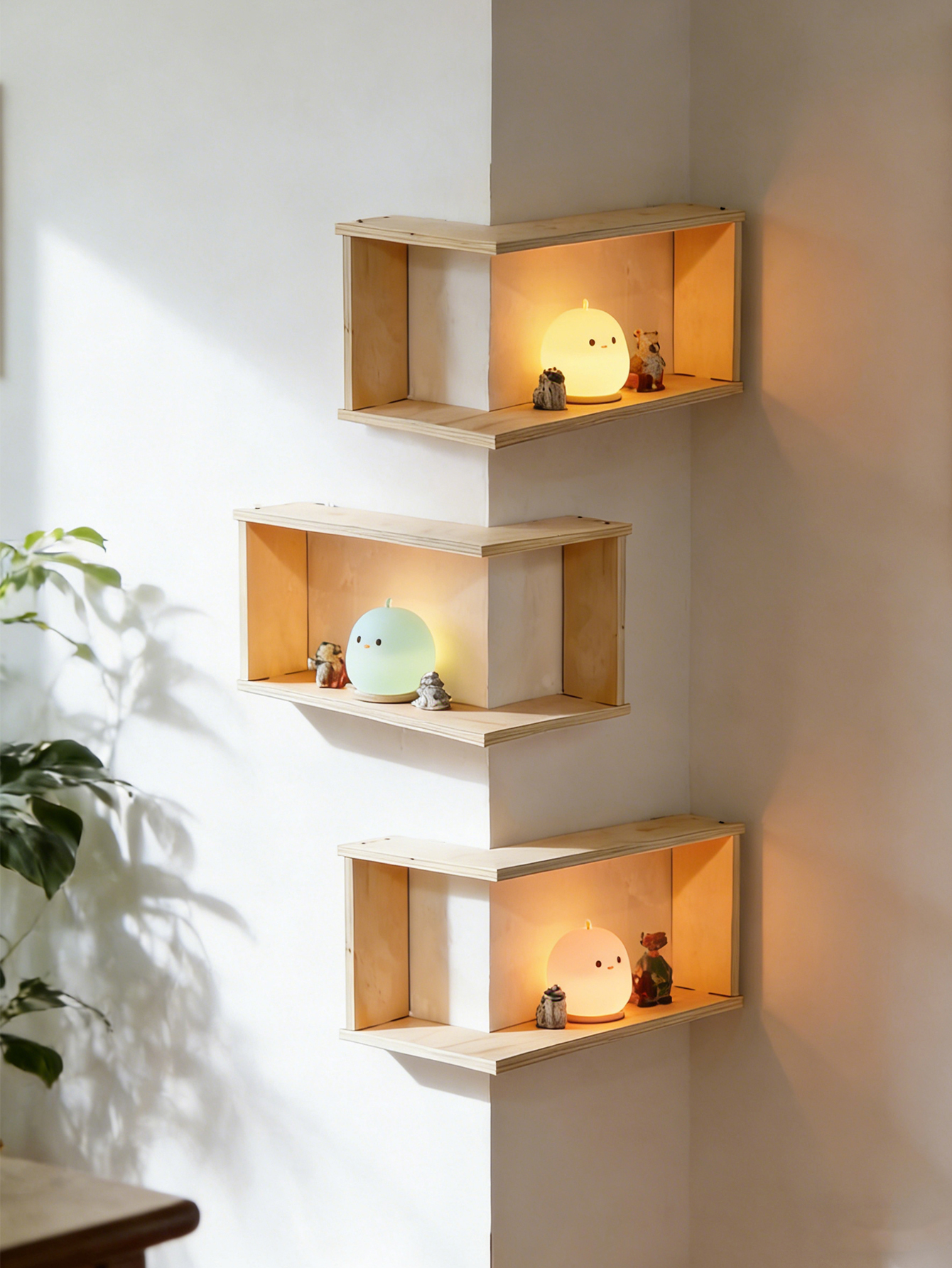 Corner Floating Wooden Shelves – Home Bar Shelves recenzja i cena