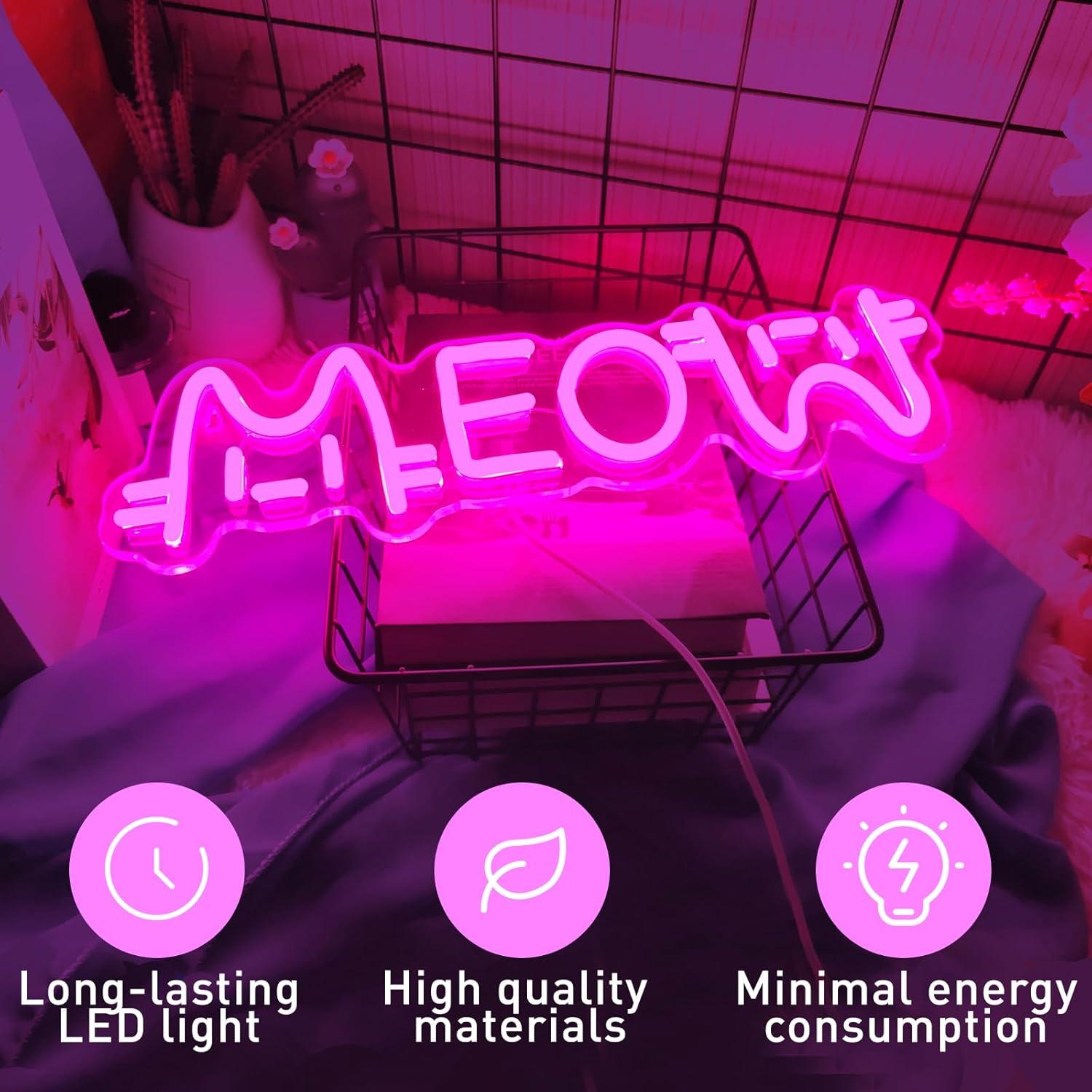 Meow Neon Sign Cat USB Powered – Home Bar Signs recenzja i cena