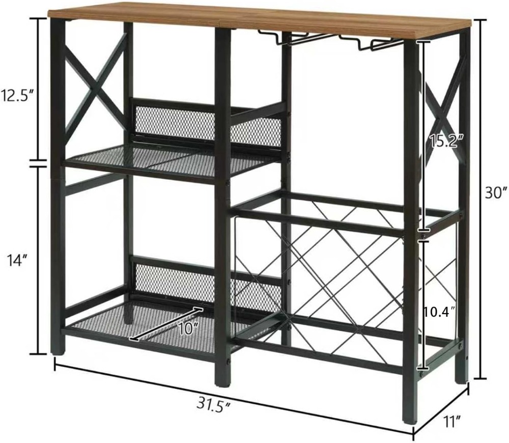 Rustic Freestanding Wine Rack  – Home Bar Shelf recenzja i cena