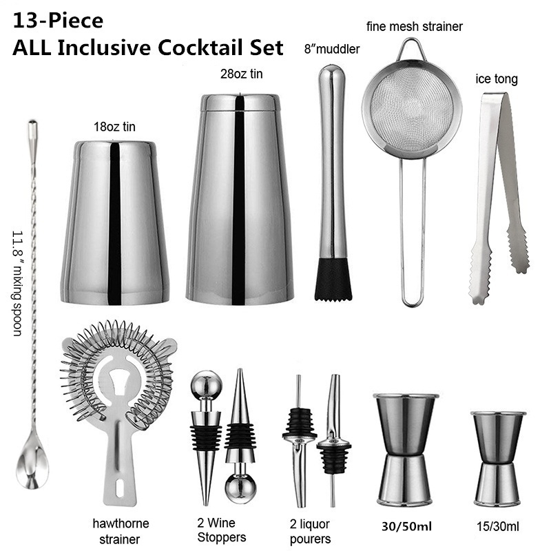 13Pcs/Set Stainless Steel Cock – Boston Shaker Set recenzja i cena