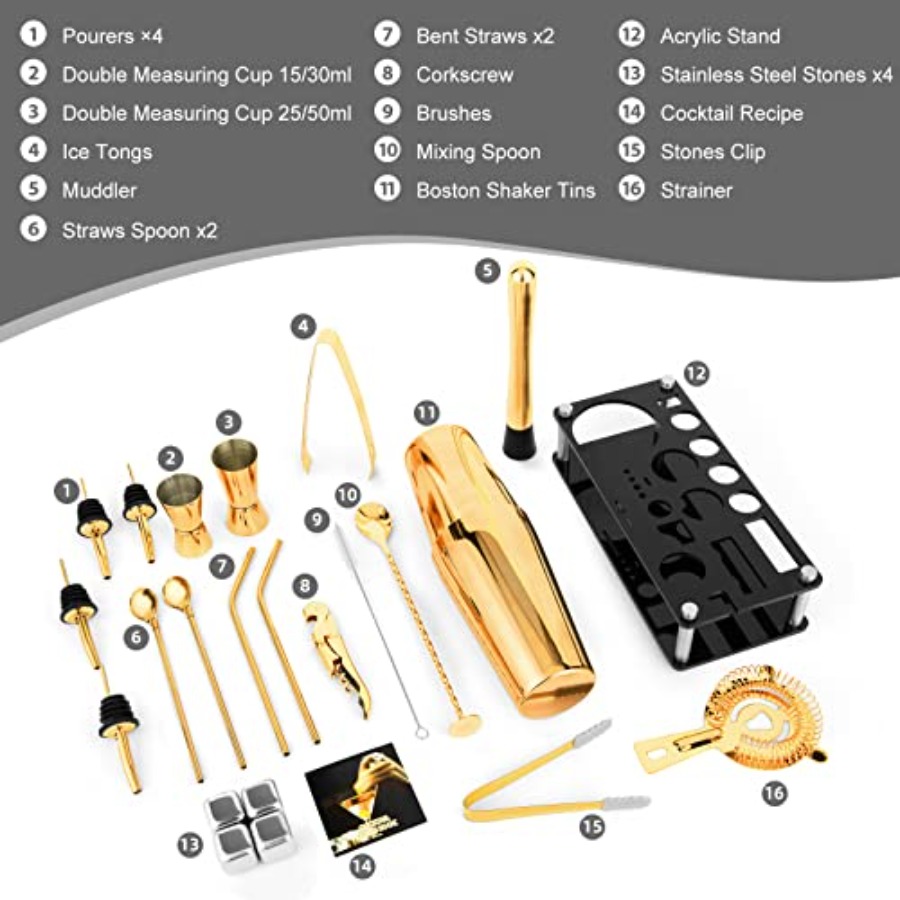 Cocktail Shaker Set 23-Piece B – Boston Shaker Set recenzja i cena