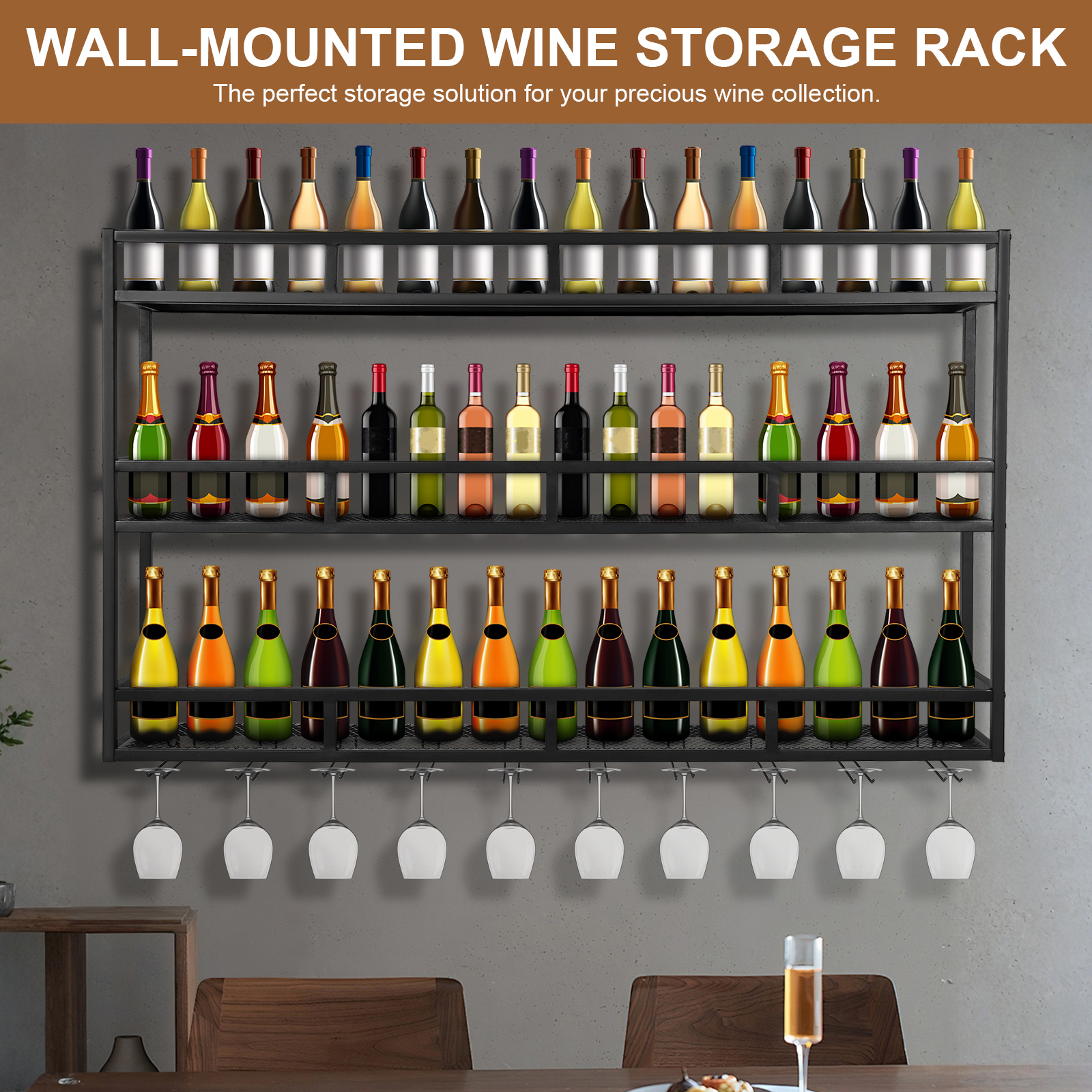Bar Liquor Bottle Display Shel – Home Bar Shelf recenzja i cena