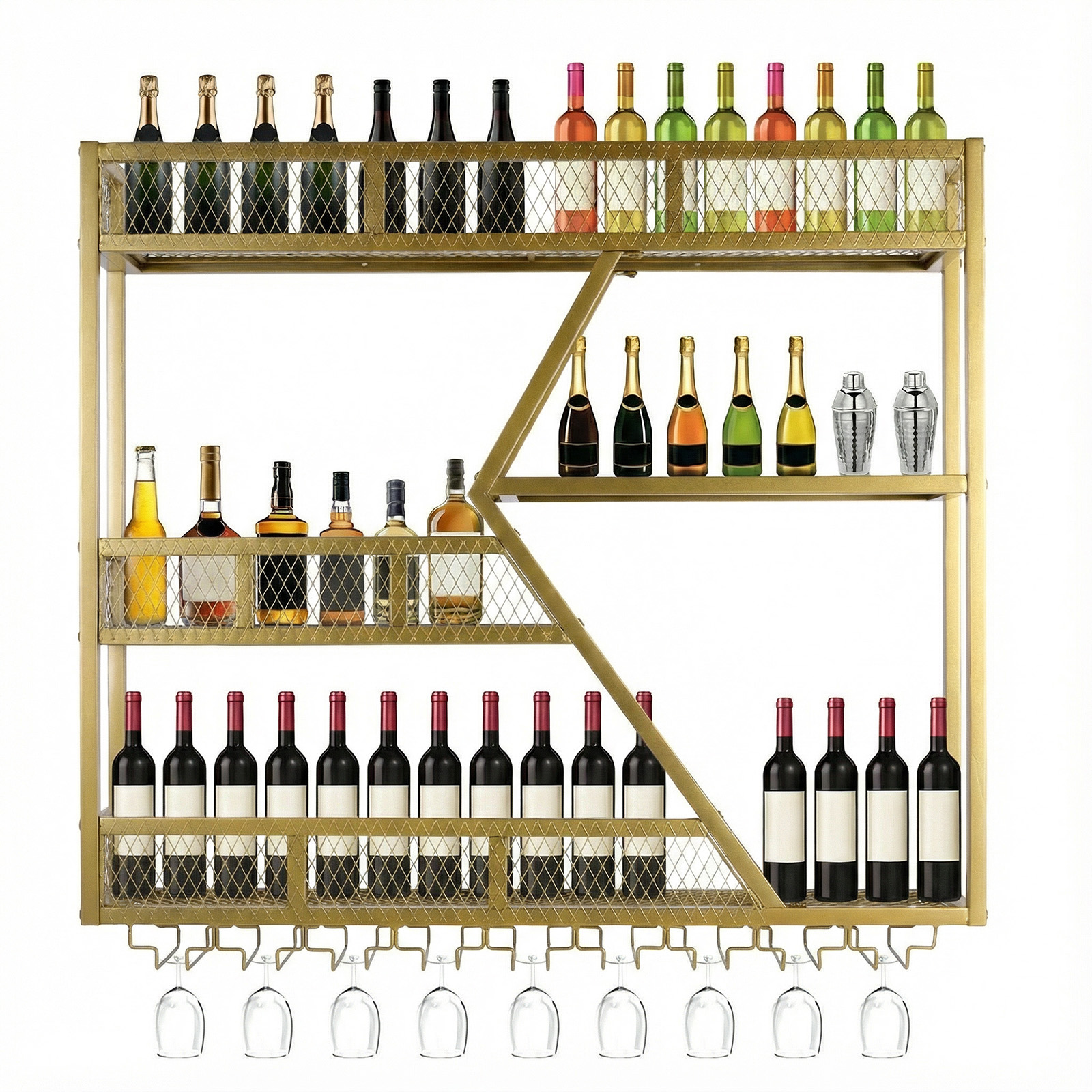 39in 3-Tiers Floating Bar Shel – Home Bar Shelf recenzja i cena