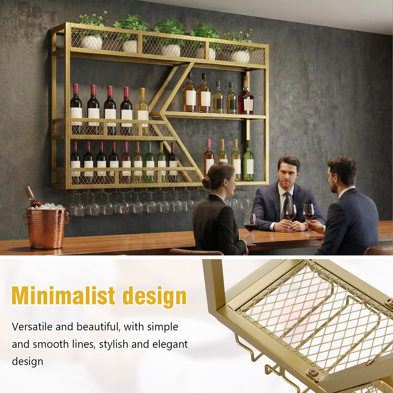 39in 3-Tiers Floating Bar Shel – Home Bar Shelf recenzja i cena