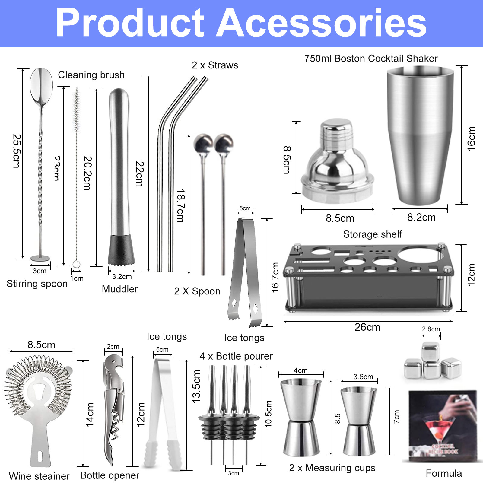 Cocktail Making Set Shaker Sta – Cocktail Recipe Book recenzja i cena