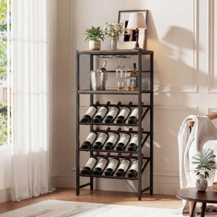Corner Wine Rack with Glass Ho – Home Bar Shelf recenzja i cena