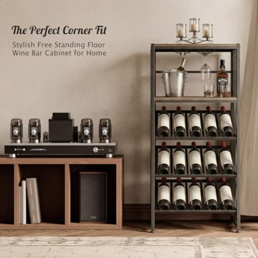 Corner Wine Rack with Glass Ho – Home Bar Shelf recenzja i cena