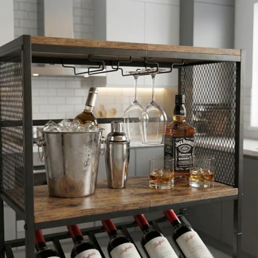 Corner Wine Rack with Glass Ho – Home Bar Shelf recenzja i cena