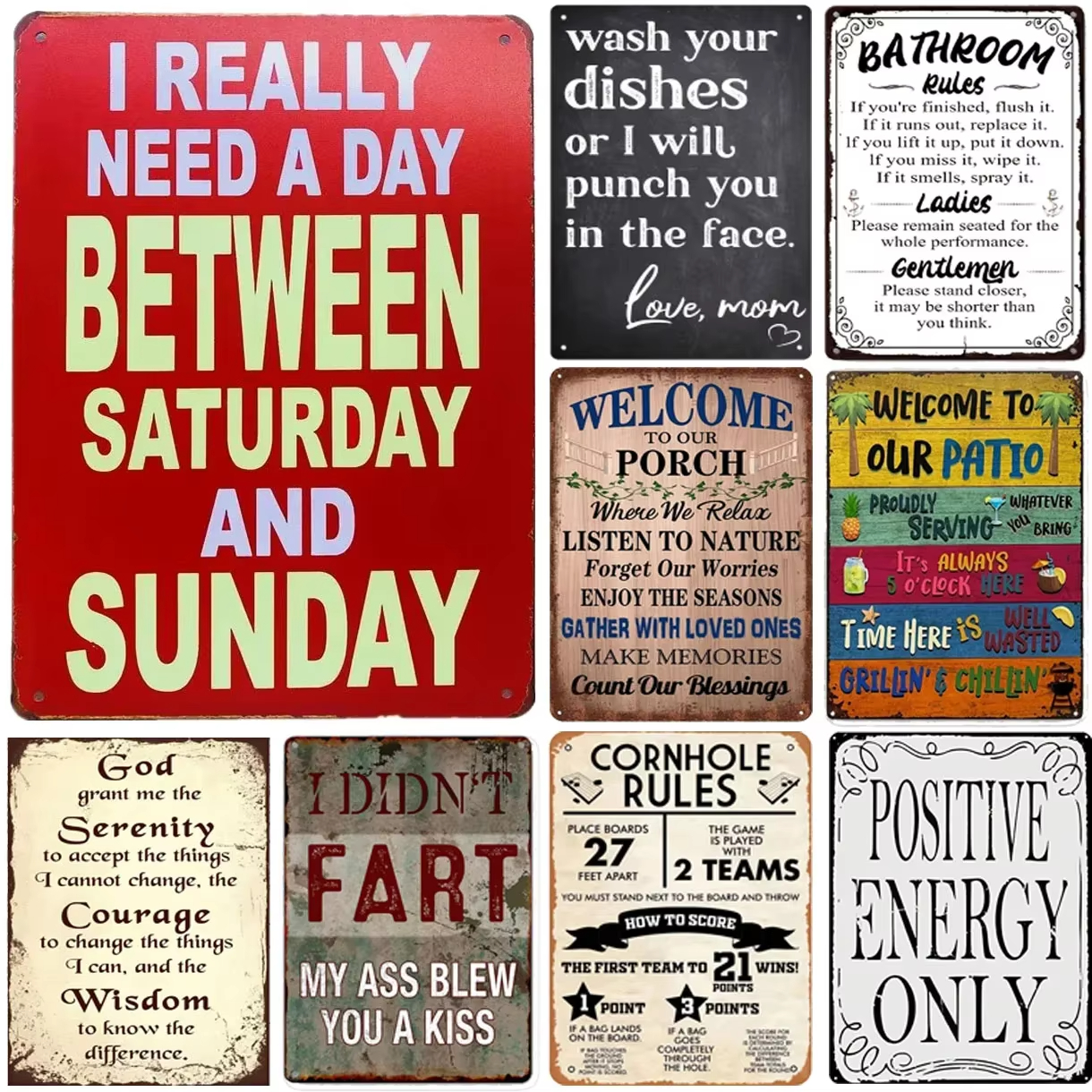 Quotes Plaque Metal Tin Signs  – Home Bar Signs recenzja i cena