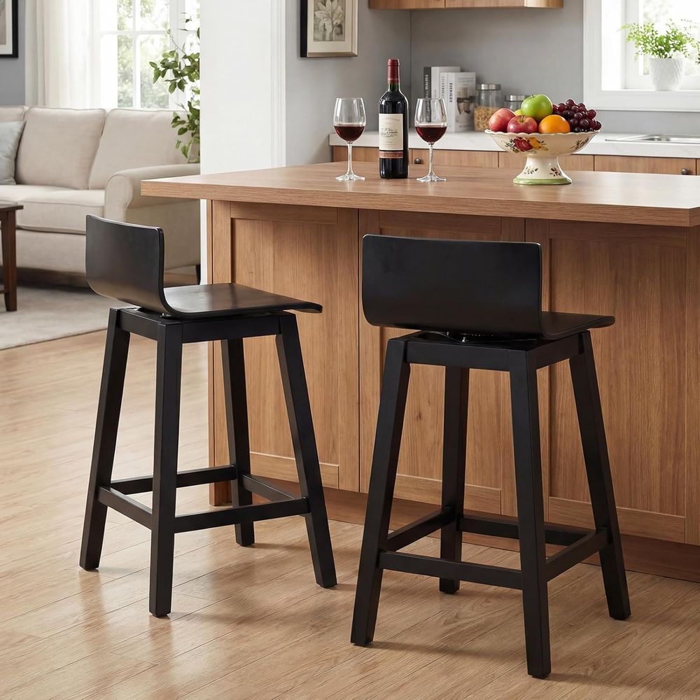 Swivel Solid Wood Bar Stools S – Home Bar And Counter recenzja i cena