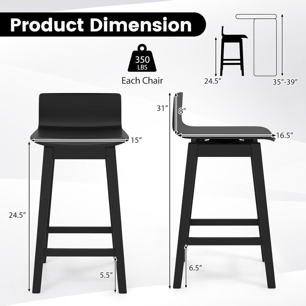 Swivel Solid Wood Bar Stools S – Home Bar And Counter recenzja i cena