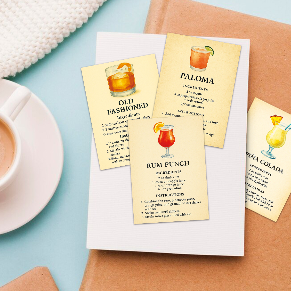 20pcs Cocktail Ingredients Rec – Cocktail Recipe Book recenzja i cena