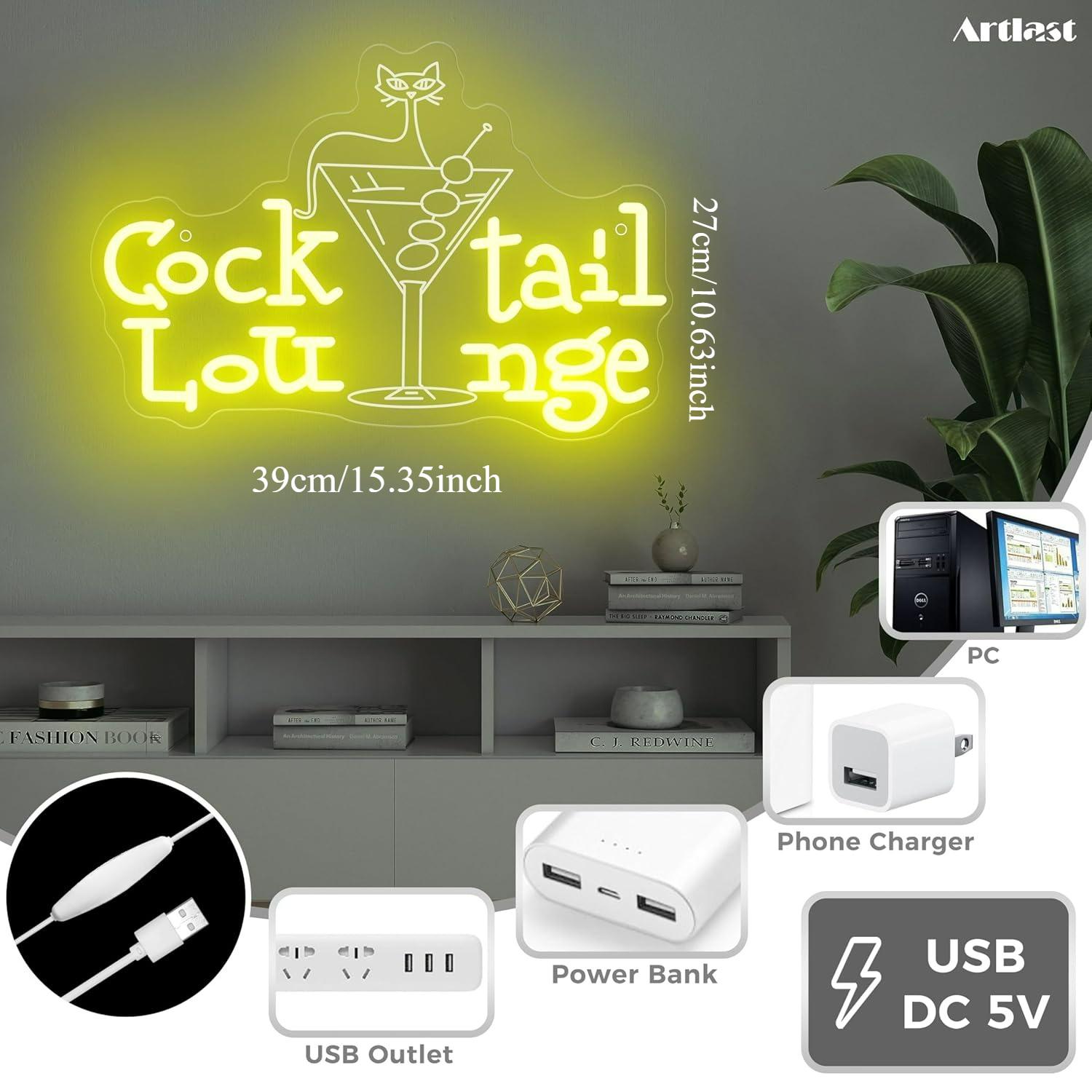 Cocktail Lounge Neon Sign Dimm – Home Bar Signs recenzja i cena